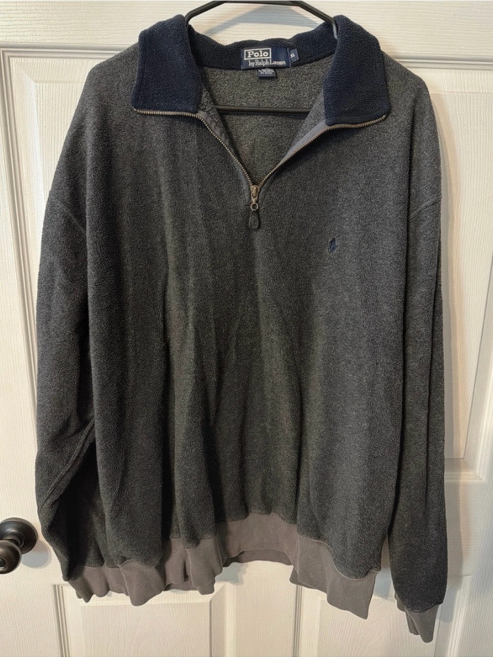 Ralph Lauren Men's Charcoal Gray Half-Zip Sweater